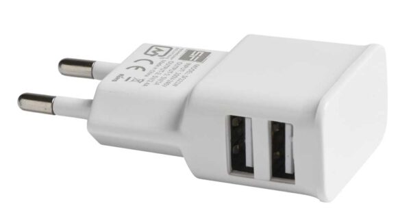 Caricatore presa muro 2usb bianco