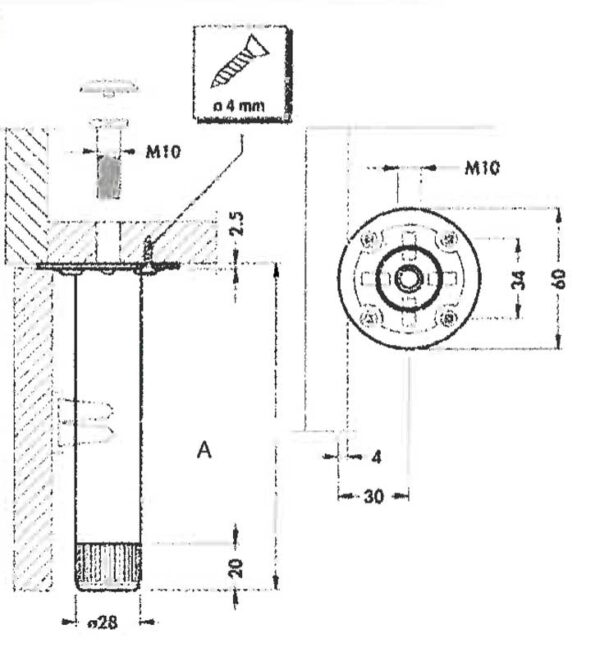 Piedino in ferro zincato - immagine 2