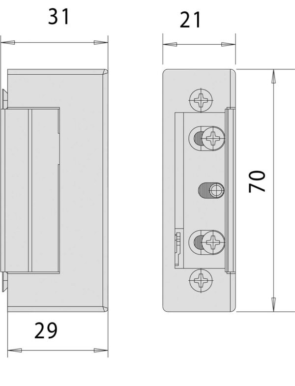 Incontro Elettrico 12V per Serrature da Infilare - immagine 2