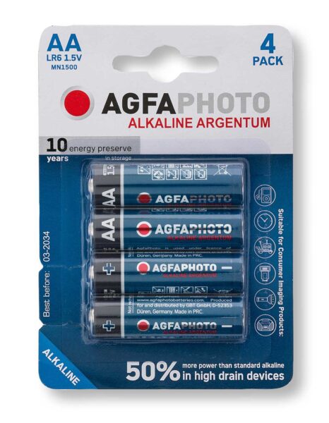 Batterie stilo AA Agfa Argentum Alcaline blister 4 pezzi