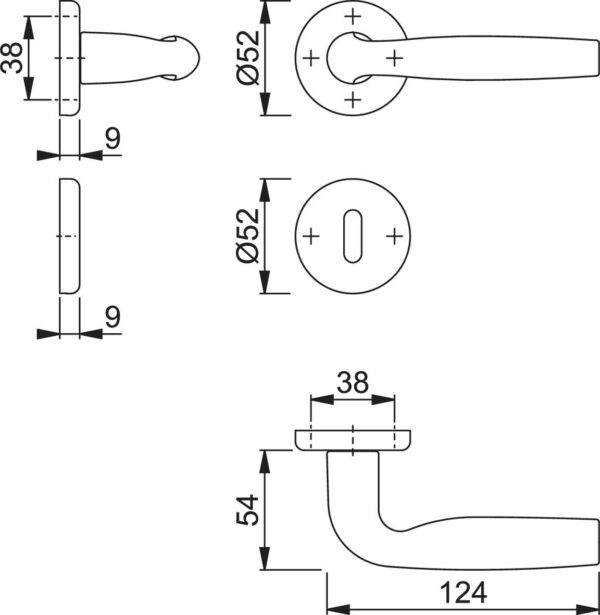 Maniglia Milos Foro Chiave Patent Hoppe - immagine 2