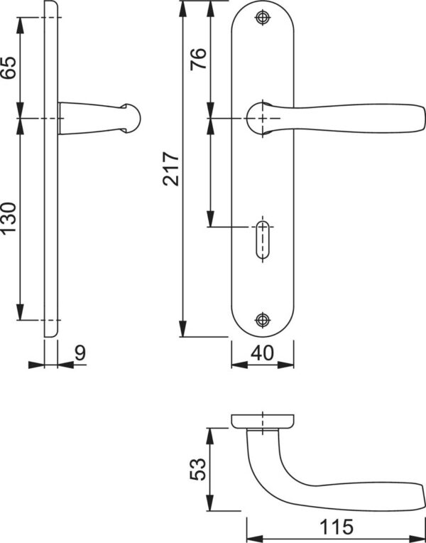 Maniglia Maribor Foro Chiave Patent Hoppe - immagine 2