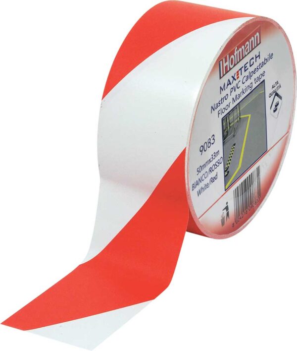 Nastro security calpestabile bianco/rosso mm50x33m