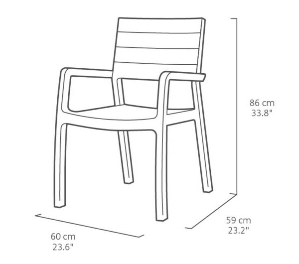 Sedia Armony con braccioli cm.59x60x86h effetto legno white/cappuccino - immagine 2