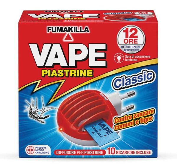 Vape elettroemanatore +10 piastrine spina integrata classic