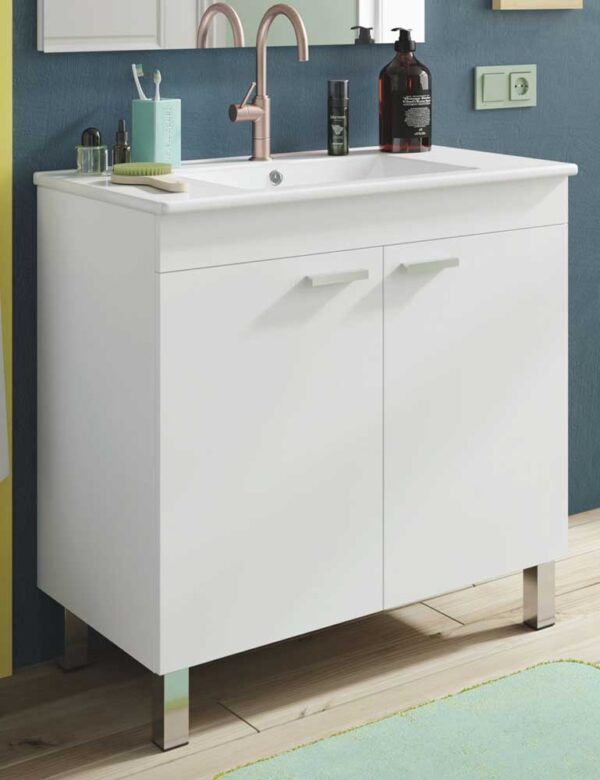 Mobile bagno Atenea 80 2 ante bianco lucido 80x45x80h