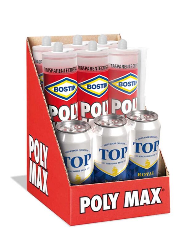 Espositore Bostik Polymax cristal cartuccia 300gr + 3 Ceres Top Royal